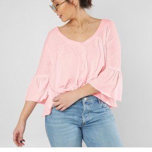 NWT We The Free V-Neck Shell Pink Top Large OB921800